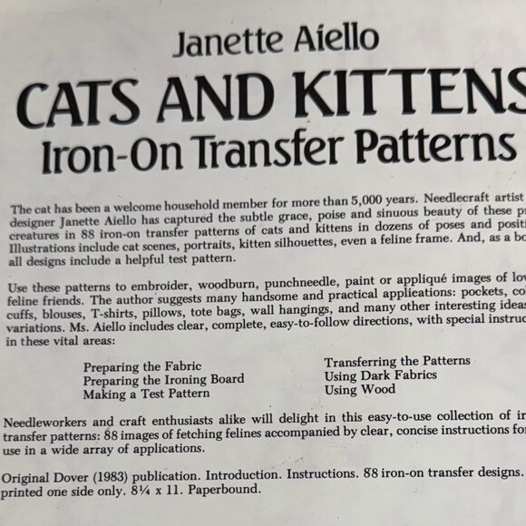 Cats and Kittens Iron-On Transfer Patterns by Janette Aiello - Picture 8 of 10